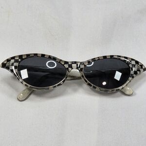 ​VNTG APE Optics Dr. Peepers Checkerboard Cat Eye Sunglasses Y2K Retro Ska